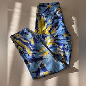 Clearance!LN! CK Performance Blue and Yellow Athletic Leggings